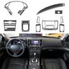 For 2007-2013 Infiniti G25 G35 G37 Soft Carbon Fiber Central Control Gear Shift Air Outlet Frame Panel Sticker Car Accessories