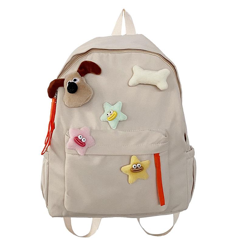 Student schoolbag Japanese and Korean simple cartoon accessories casual backpack fresh and sweet large capacity versatile commuter backpack