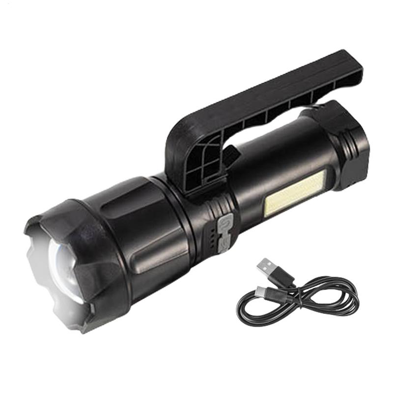 

Фонарики Высокой Яркости Ручные Перезаряжаемые Телескопический Зум Рабочий Свет Съемная Ручка Зарядка Type-C Для улицы 2 modes-no box