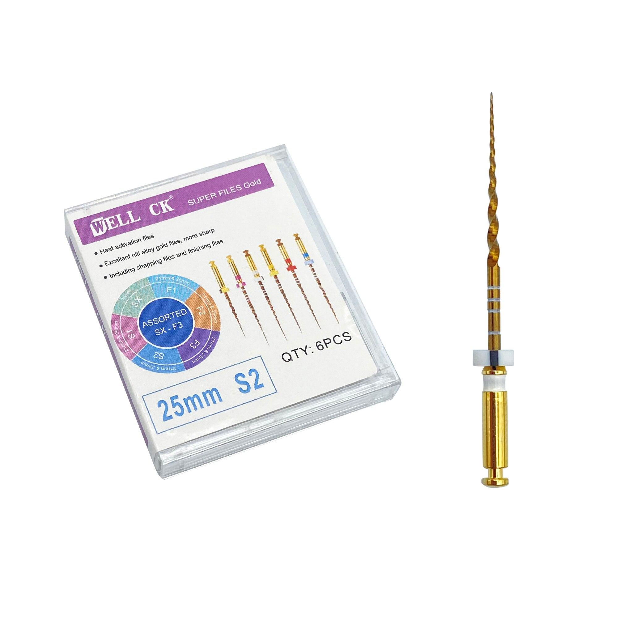 

Зубной файл корневого канала, золотые эндодонтические суперфайлы, золотые эндодонтические файлы, 25 мм, никель-титан 25mm S2