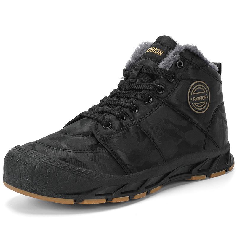 Waterproof Camo High-Top Snow Boots: Non-Slip, Velvet-Lined, Warm Outdoor Cotton Shoes for Autumn & Winter
