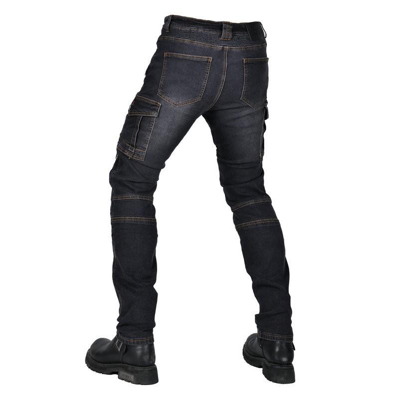 Herren Motorrad-Reithosen Mit Abnehmbaren Knieschonern Vintage-Stil Baumwollmischung Lässige Biker-Jeans Saison