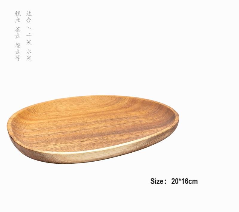 HeMu-Acacia Wooden Plate Set, Special-Shaped, Cake, Dessert, Fruit Serving, Small Sushi, Food Dishes, Premium Acacia