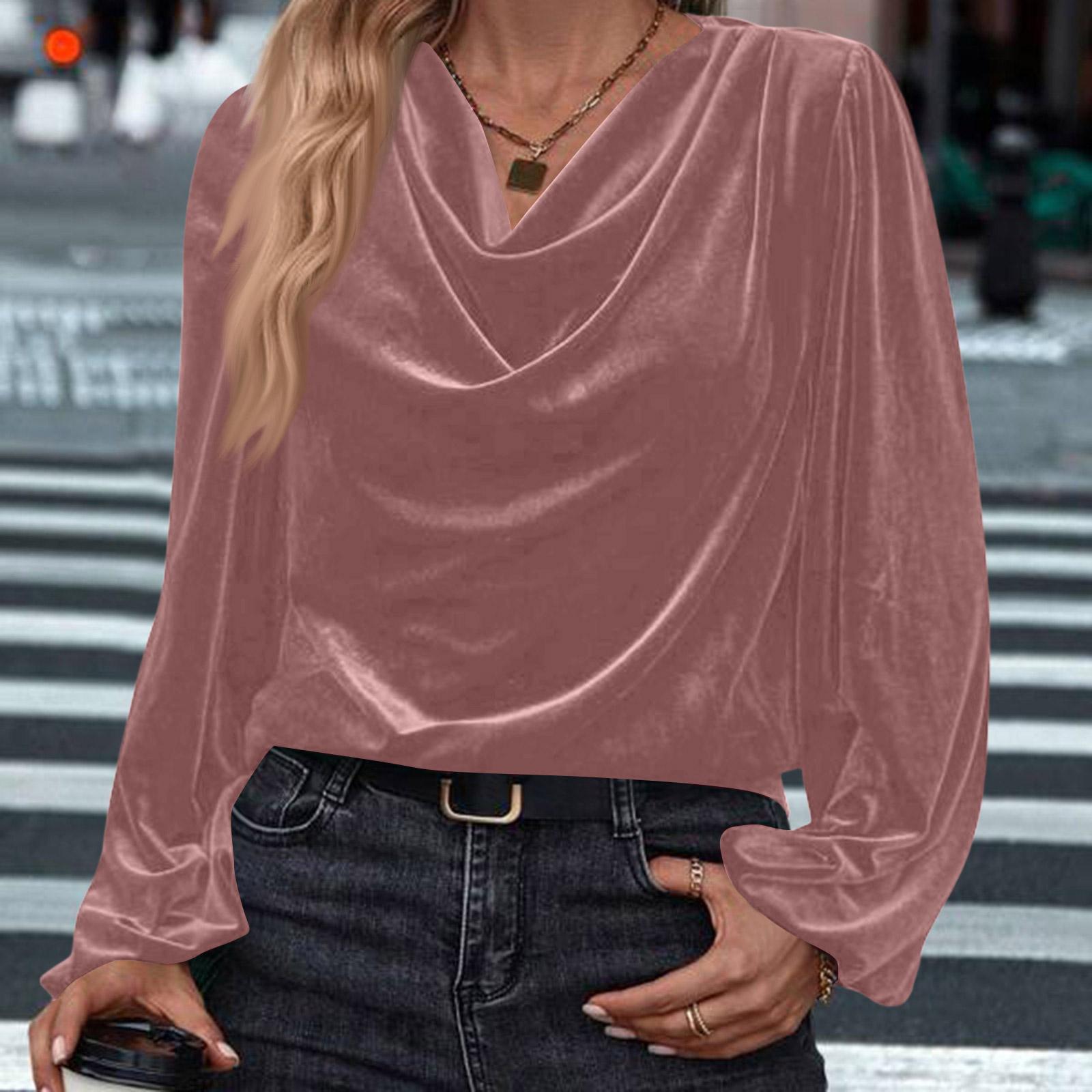 Women s Fashion Casual Color Long Sleeve V-Neck Top L