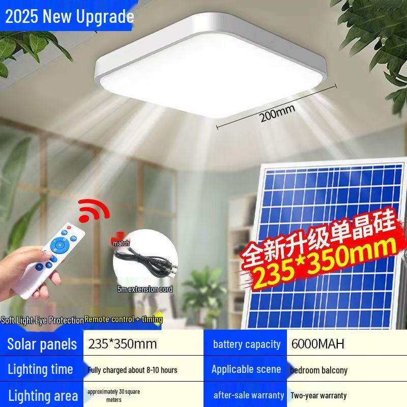 

High-Power Solar Ceiling Light: Super Bright Indoor Lighting for Living Rooms and Corridors, Eye-Friendly Design 5m Waterproof Copper Wire