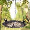 Sunflower Shape Hanging Bird Feeder Iron Vintage Waterproof Wild Bird Food Tray Large Bird Feeders For Outdoor Garden Patio