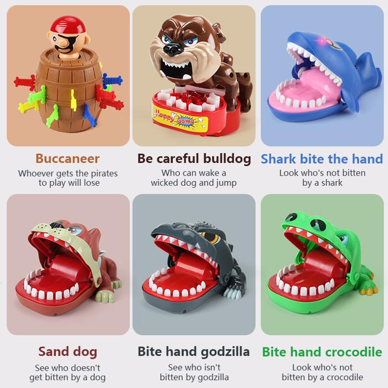 Crianças Crocodilo Grande Boca de Tubarão Dentista Morder Dedo Jogo Novidade Piadas Crianças Desenho Animado Barril de Pirata Família Truque Jogo Engraçado