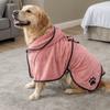 Fixed Waist Belt Dog Bathrobe High Absorbency Dog Bath Towels  for Cleaning Grooming