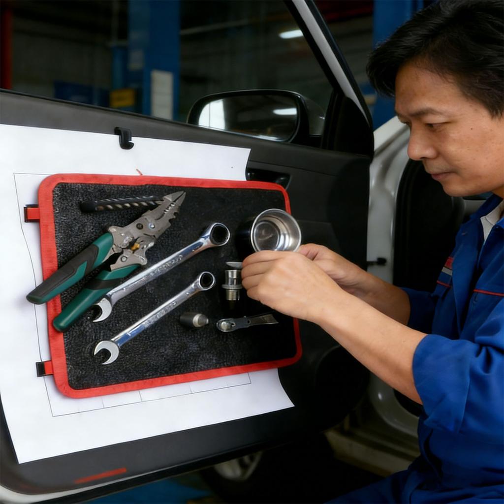 3 Pezzi Tappetino Magnetico per Attrezzi Flessibile Pieghevole Forte Tappetino Magnetico per Pezzi di Ricambio per Garage Officina Riparazione Auto