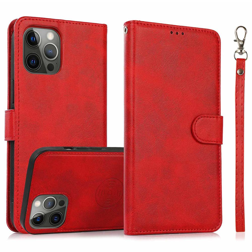 For iPhone 16 Pro Case Magnetic Detachable 2-in-1 Wallet Stand PU Leather Phone Cover