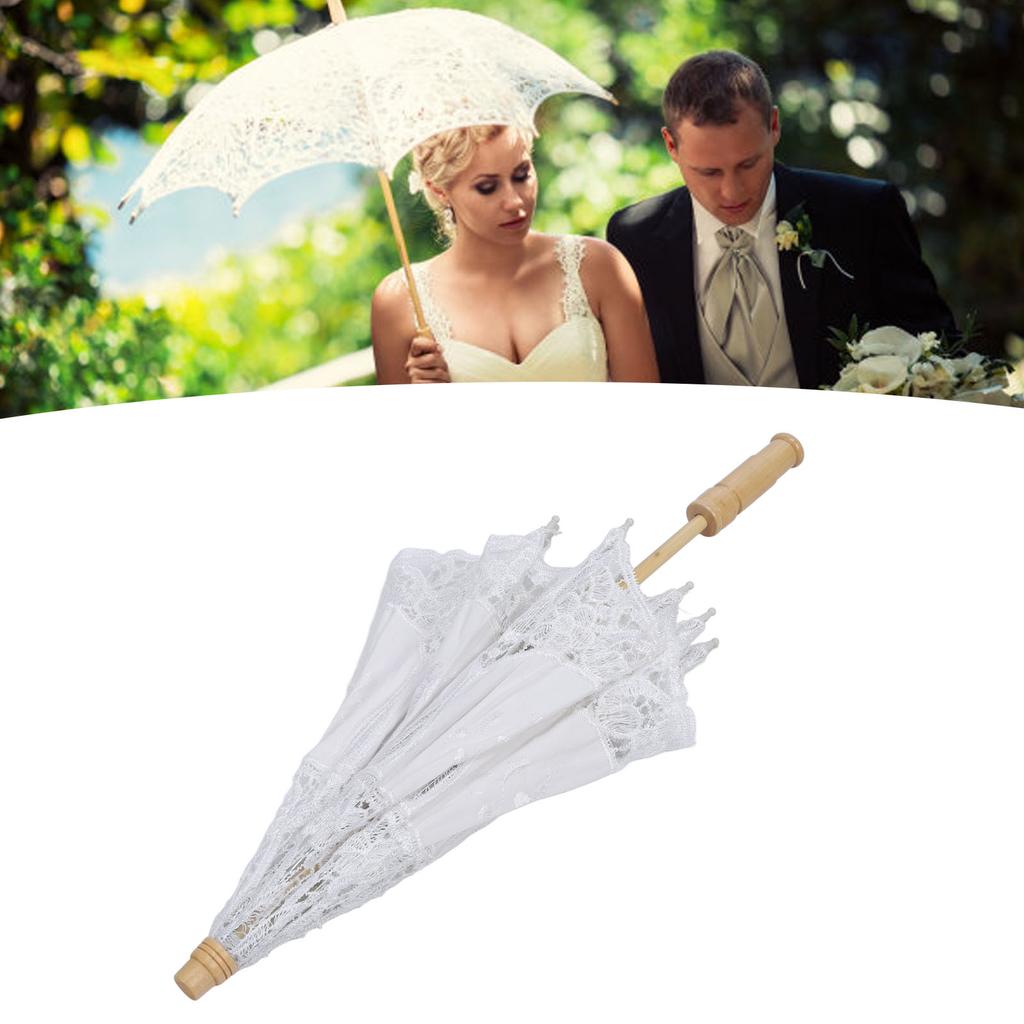 Krajková sluneční clona Svatba Nevěsta Krajková deštníková dekorace Vyšívaný květinový deštník pro fotografickou rekvizitu Párty