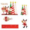 Christmas Table Sign Wooden Snowman Santa Reindeer Xmas Tree Ornaments Merry Christmas Decoration for Home Party DIY Decor