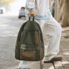 School bag women's washed canvas backpack high school college student backpack women's color matching simple Harajuku