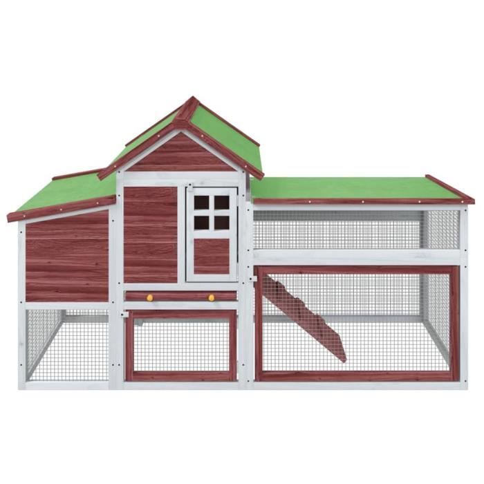 VidaXL Poulailler moka 186,5x58,5x113 cm bois massif de pin 172230
