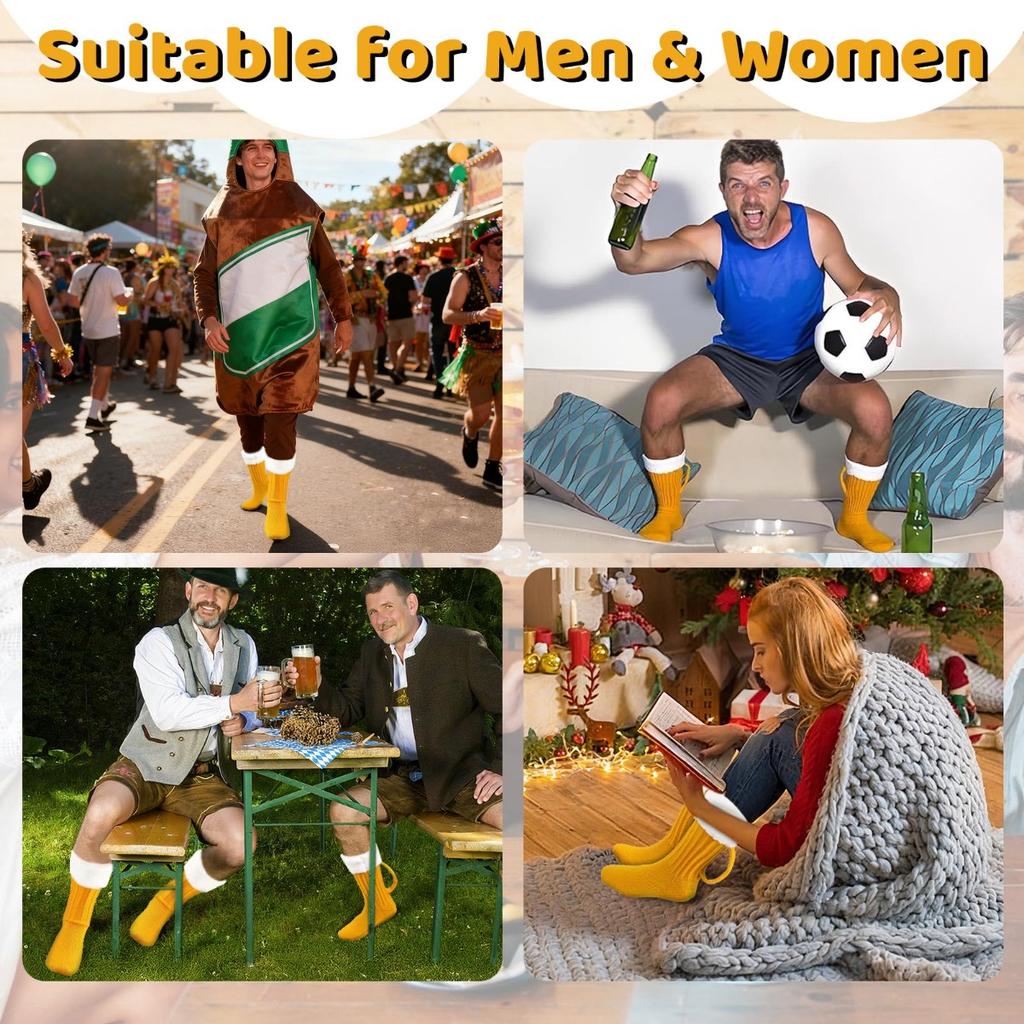 Lustige Bier Socken für Herren Damen Dick Gestrickt Winter Ski Boden Socken Bier Liebhaber Geburtstagsgeschenk Erwachsene Socken Lange Socken