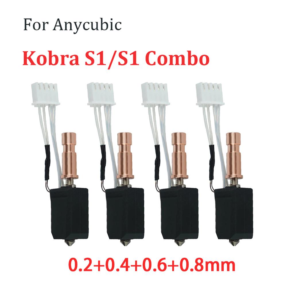 For Anycubic Kobra S1 Hotend Ceramic New Upgrade Hotend For Kobra S1 Combo Head S1C 3d Printer 24V 48W 200K Rapid Heating 300℃