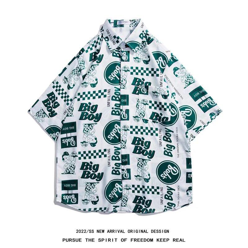 

Рубашка с короткими рукавами с принтом в гавайском стиле, мужские модные топы, новые летние оригинальные модные повседневные свободные рубашки