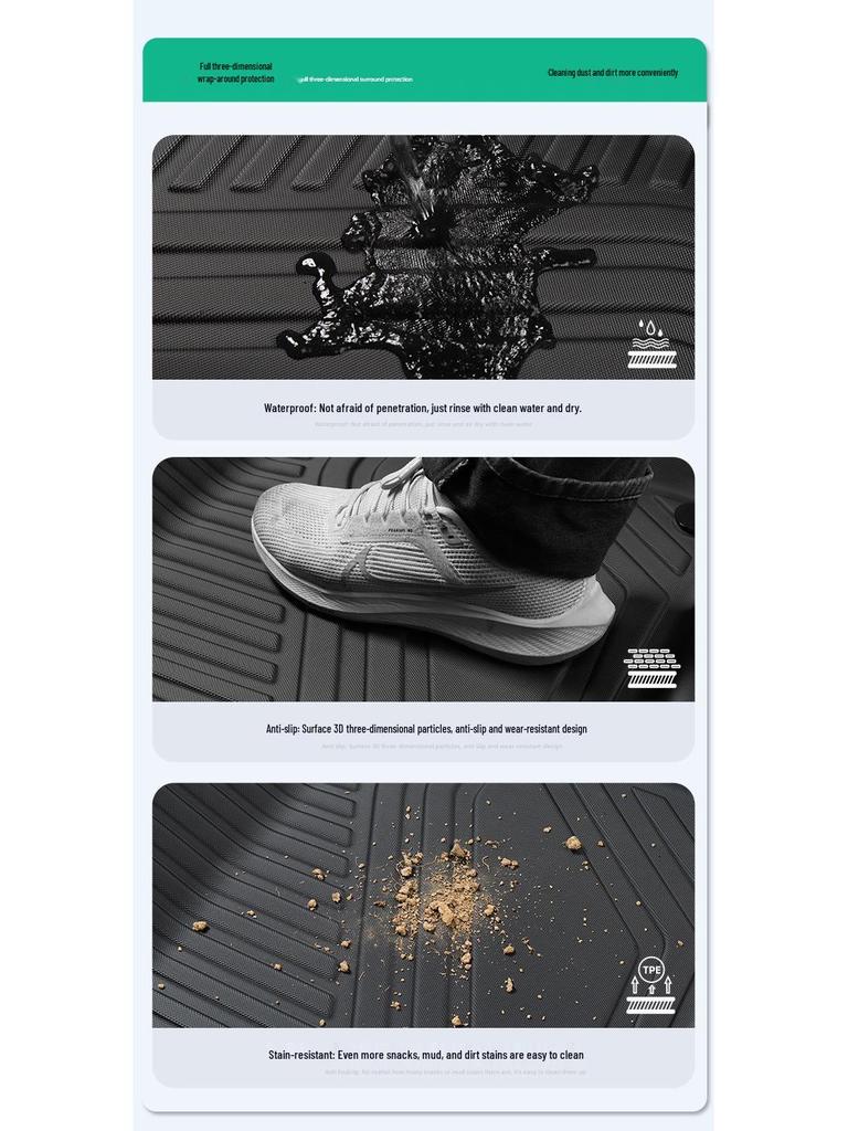 Leapmotor T03 Floor Mats (2024-2025), Stain-Resistant & Waterproof TPE, Custom-Fit.