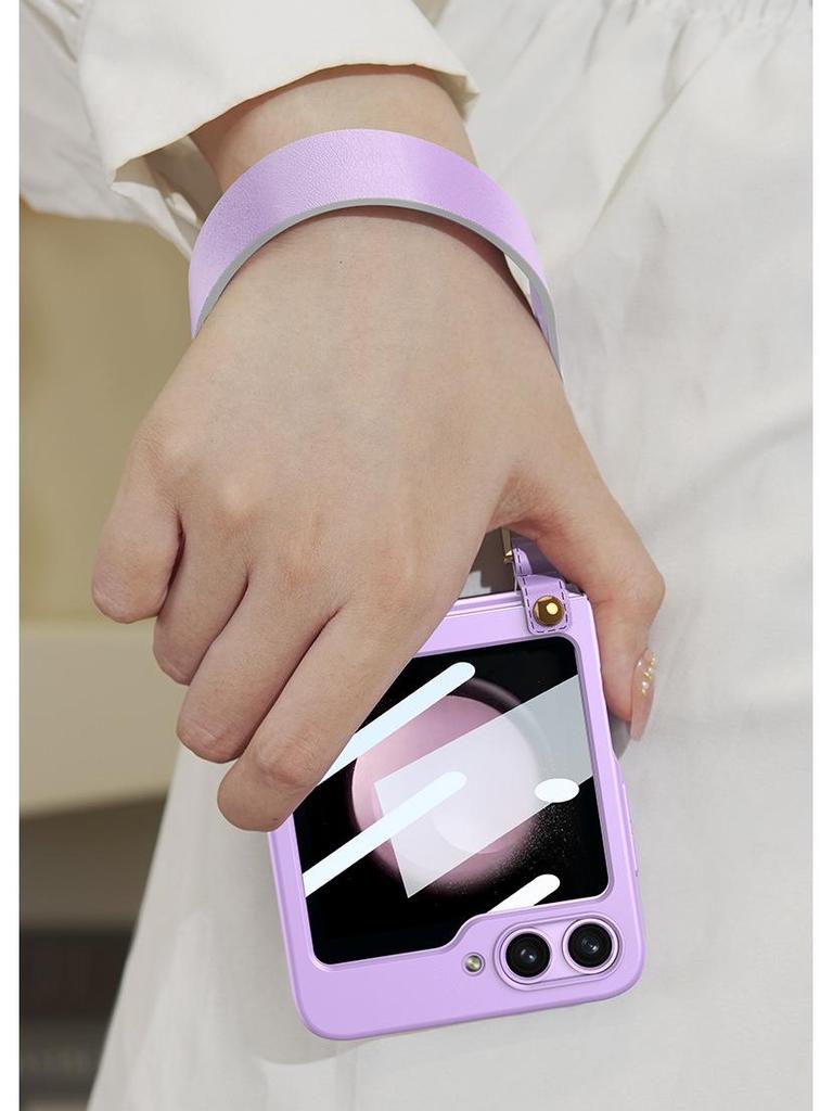 Creative Wrist Strap Foldable Case with Integrated Shell & Film for Samsung Z Flip5
