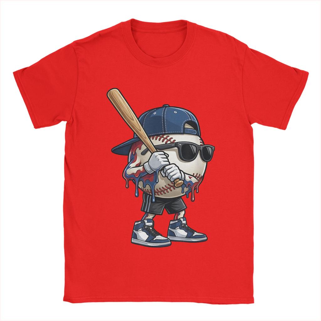 Baseball Drip For Boys Ice Cream Drip Baseball Sport Lover Tshirt Summer Tshirts Cotton Tee Shirt For Unisexs Tops