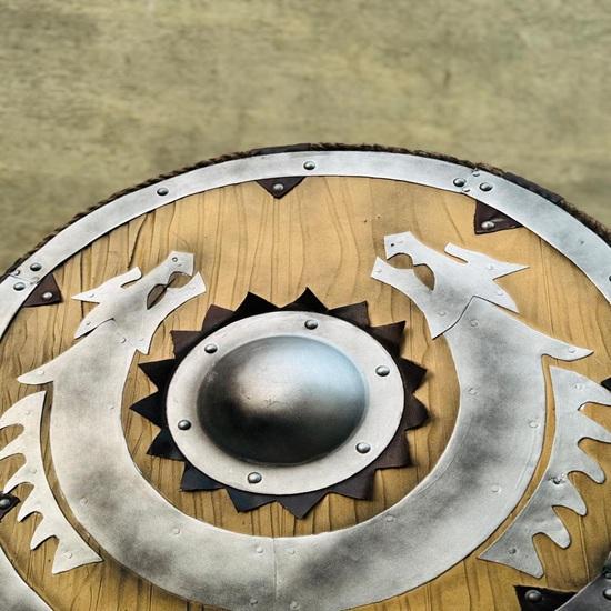 Viking Dragon Shield  Handmade Wooden Norse Warrior Armor Prop