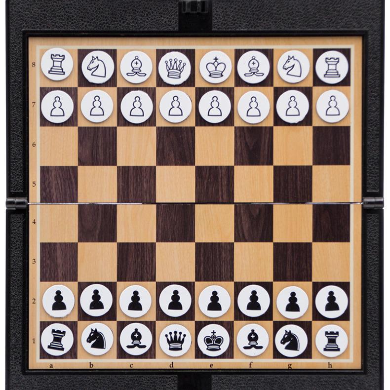 Pioneer Foldable Leather Wallet-Style Portable Magnetic Chess Board