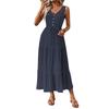 2026 European Strappy Sleeveless V-neck Solid Color Women's Summer Dress