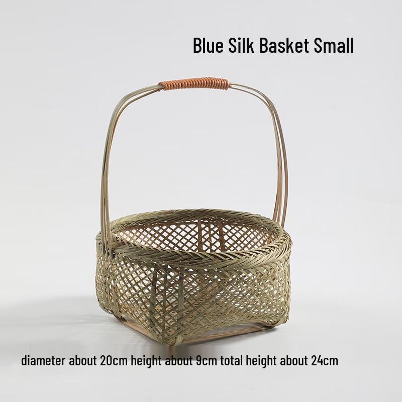Handmade Green Silk Style Bamboo Basket Set
