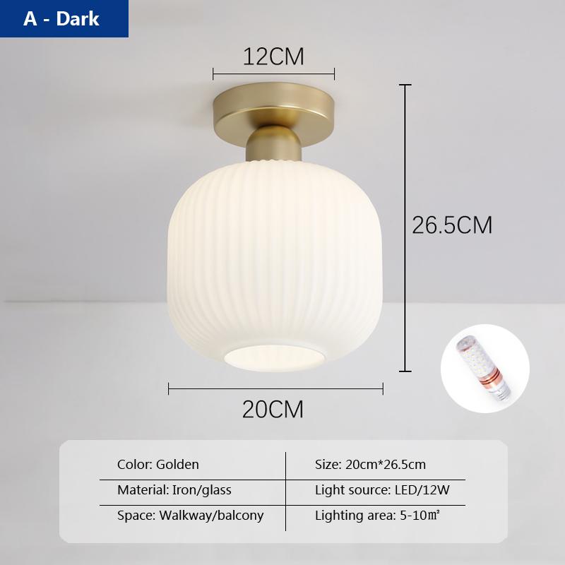 Lumină de tavan nordică lampă de sticlă balcon casă dressing lumină lux american simplu coridor intrare hol lumină de culoar