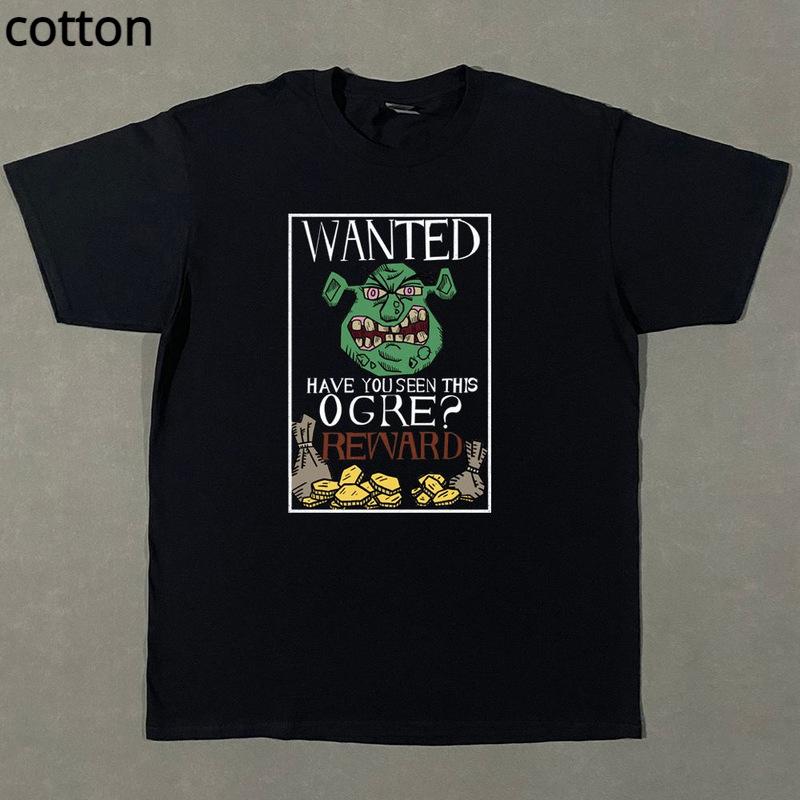 Shrek Print T Shirt Men Women Summer Cotton Wide T-Shirt