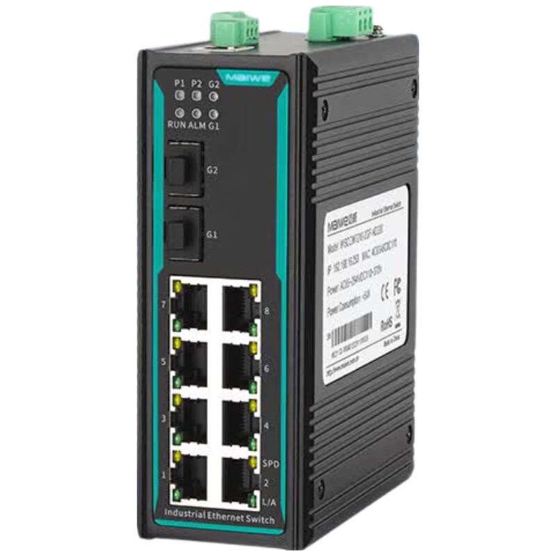 

Maiwei 10-Port Gigabit Layer 2 Managed Industrial Ethernet Switch