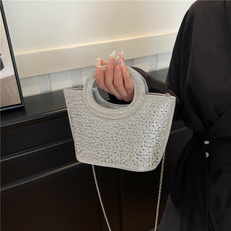 Shiny Rhinestone Bag, Dinner Bag, Fashion Colored Diamond Women's Bag, High-end Full Diamond Design Handbag