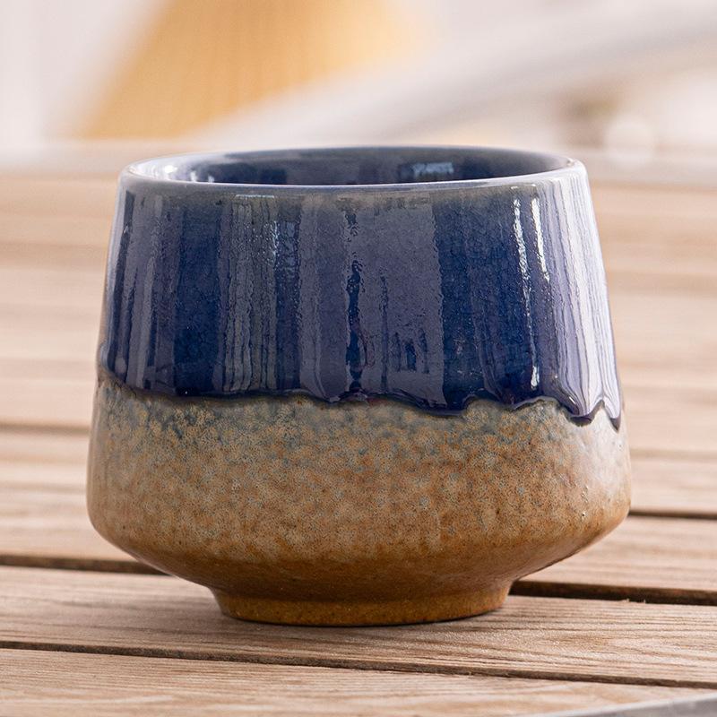 Retro Coarse Pottery Kiln Flowing Glazed Teacups Japanese Coffee Mug Cups Living Room Coffee Table Decoration Accessories