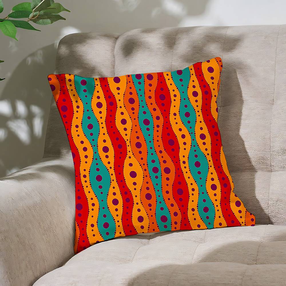 Striped Pattern Pillow Case Cushion Cover Soft Cute Throw Pillow Case For Car Sofa Pillowcase Polyester With Zipper