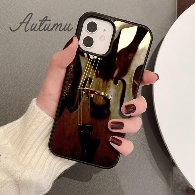 Wood Cello Violin Phone Case for iPhone 17 Air 15 16 16e 11 12 13 14 Pro Max Plus Cover coque Fundas Shell