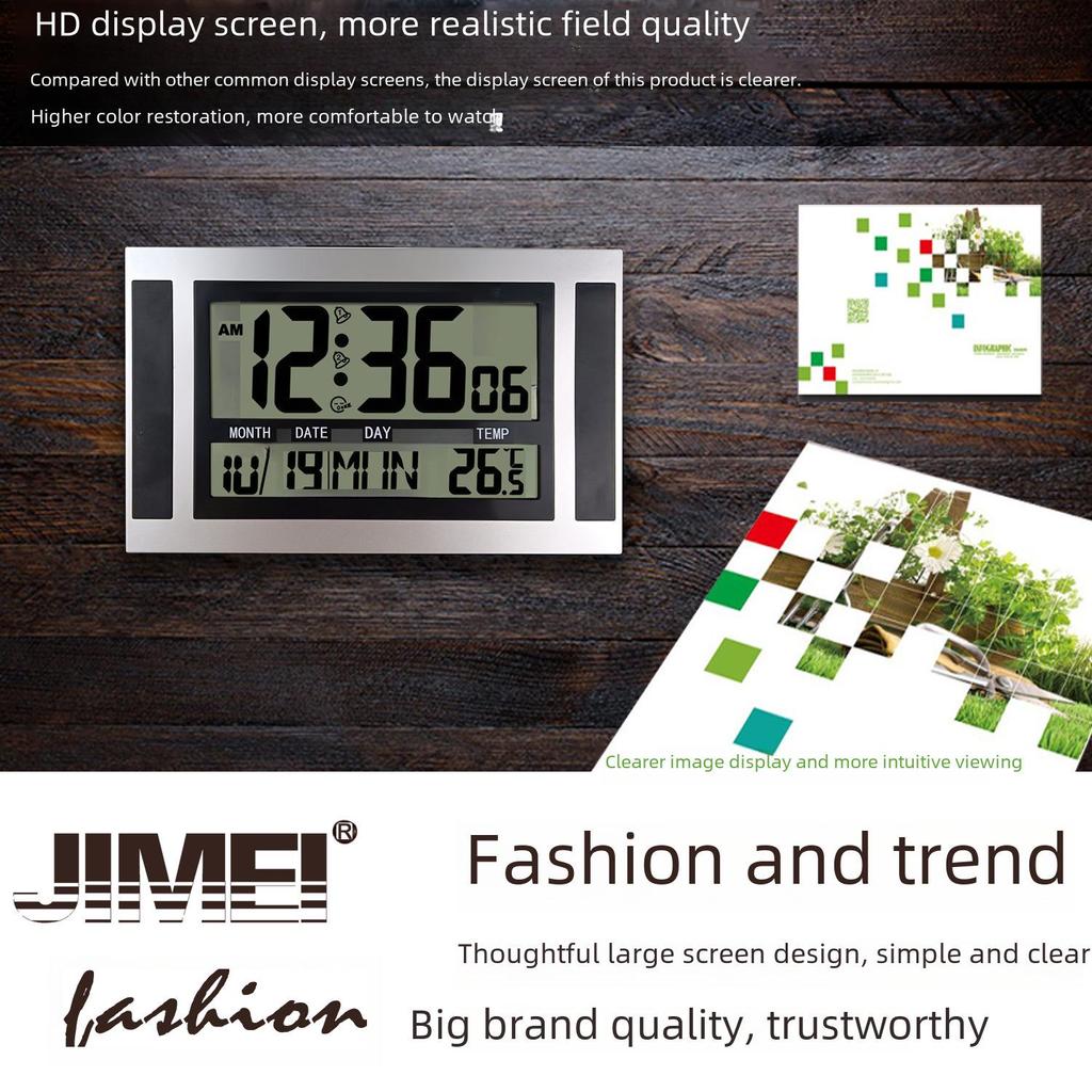 Silent Minimalist European & American Wall Clock with HD LCD Display