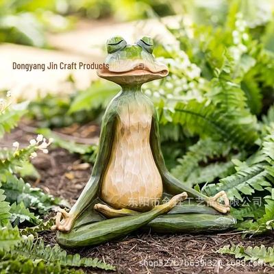 Yoga Frog Resin Statue: Meditation Decor for Garden, Lawn, or Patio