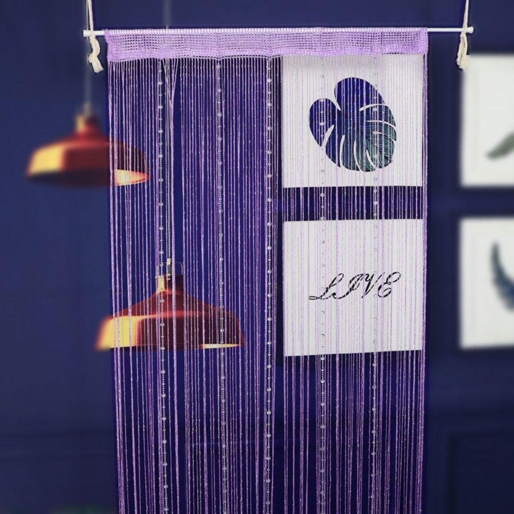 Room Divider Crystal Beads String Curtain Solid Color Tassel Window Curtain  Home Decor