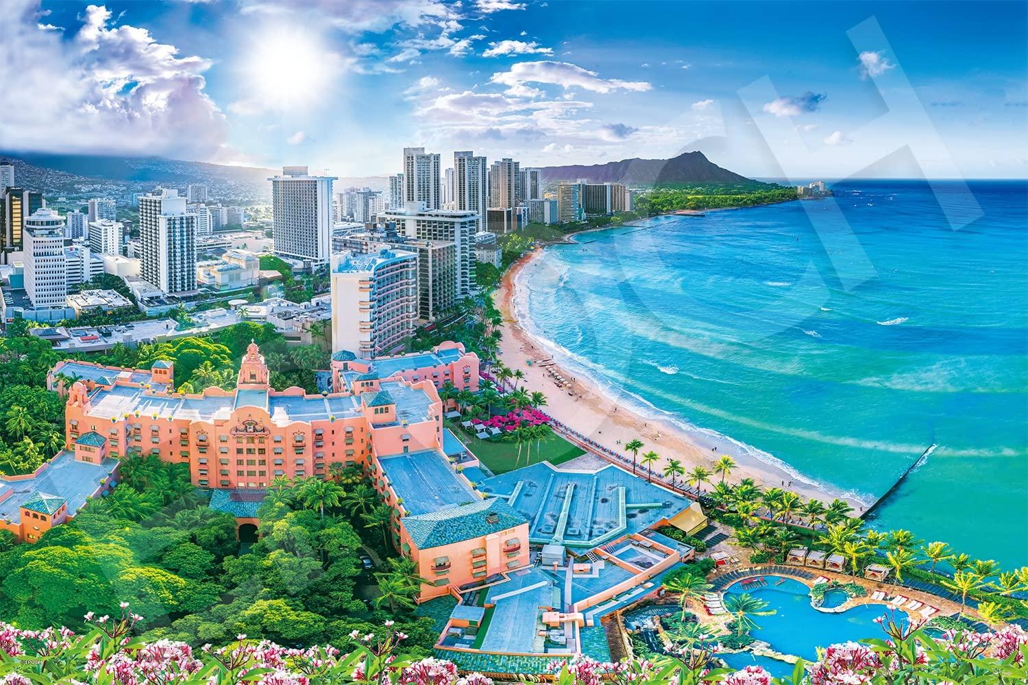 

Epoch Jigsaw Overseas Shining Waikiki Beach Hawaii Includes and Score Ticket 1000-Piece Puzzle, Landscape, - (50x75cm) 09-026s, Glue, Spatula,