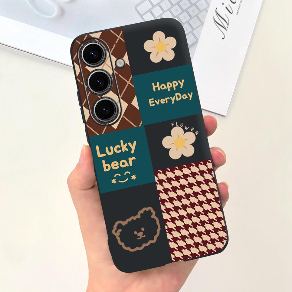 Pour Coque Samsung Galaxy S24 Pare-chocs Étui Samsung S24+ S24 Plus S24 Ultra Téléphone Coques Étui Jelly Fille Fleur Papillon Étui Souple
