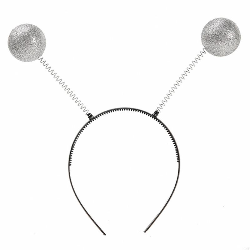 HX6F Glittering Powder Alien Headband Disco Party Hairhoop Costume Hairhoop Nightclub Funk Party Headwear Hair Decors
