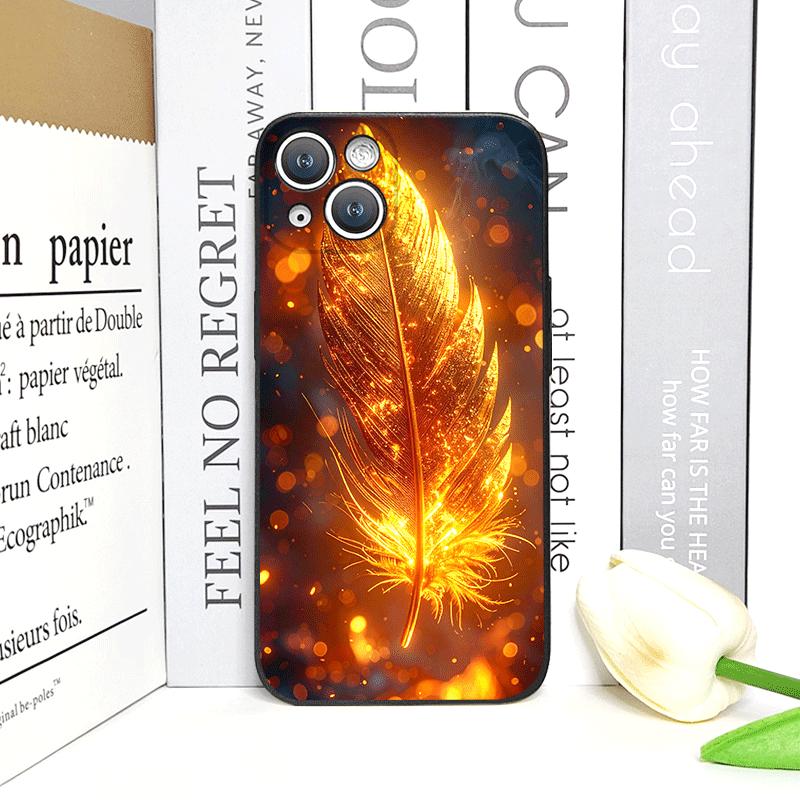 Luxury Phoenix Fire Feather Pattern Phone Case for iPhone 17 16 12 11 14 Plus 13 14 15 Pro Max 12 13 Mini X XS MAX XR Soft Cover