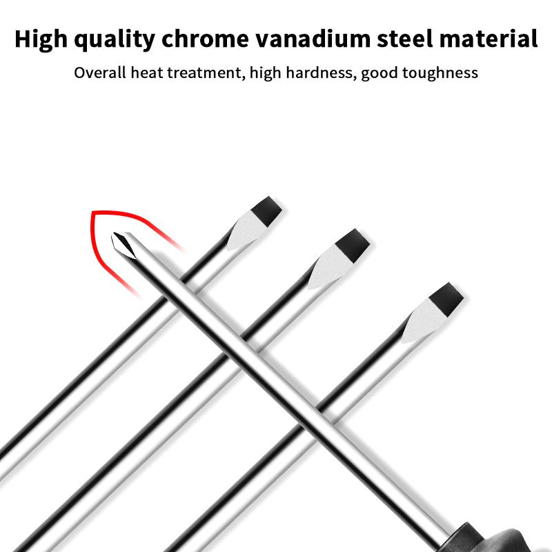1 Piece Green Rubber Handle Magnetic Screwdriver Long Slotted Screwdriver Installation And Disassembly Repair Tool