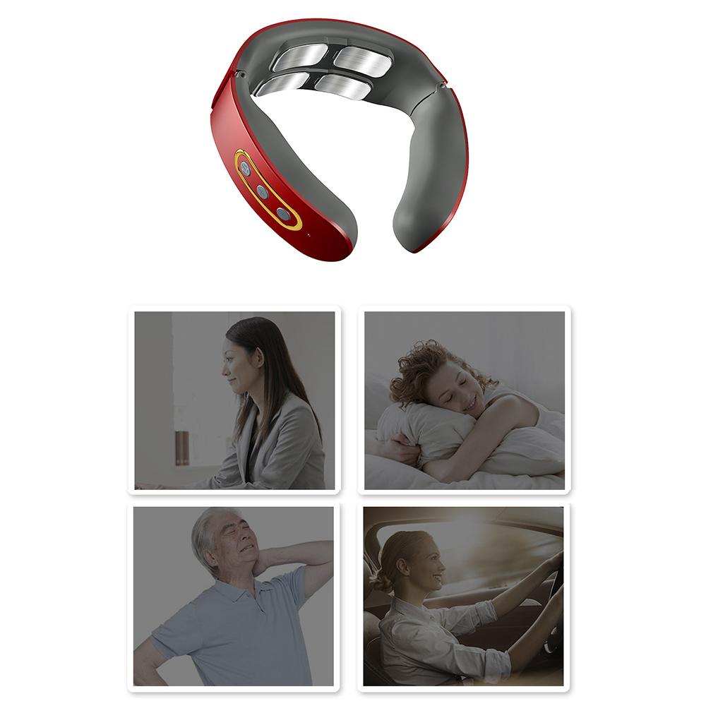Electric Cervical Neck Shoulder Pulse Massager Heating Pain Relief Muscle Relax