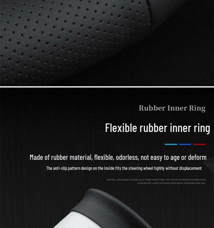 Volkswagen Steering Wheel Cover: Genuine Leather, Sweat-Absorbent, Universal Fit, Non-Slip, for Lavida, Sagitar, Magotan, Tayron, CC, T-Roc, Tiguan