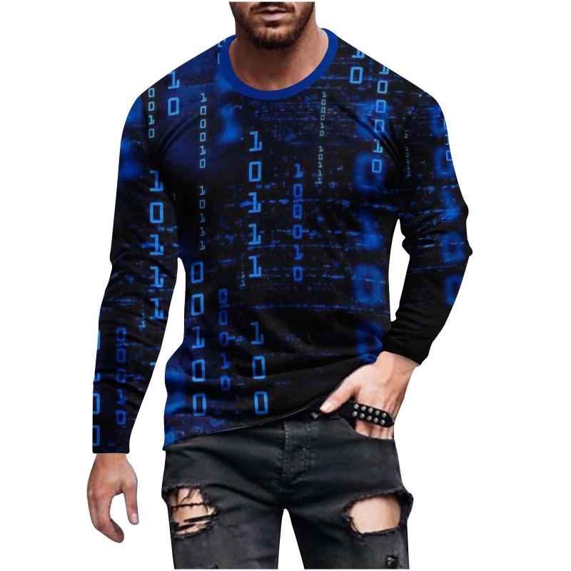 Funny Number 3D Print Long Sleeve T-shirt Men Casual Fashion Streetwear T Shirts Oversized Hip Pop Streetwear Autumn Man Clothes