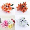 Lush 45cm 10 Heads Artificial Stargazer Lilies Silk Flower Bouquet For Vibrant Decor