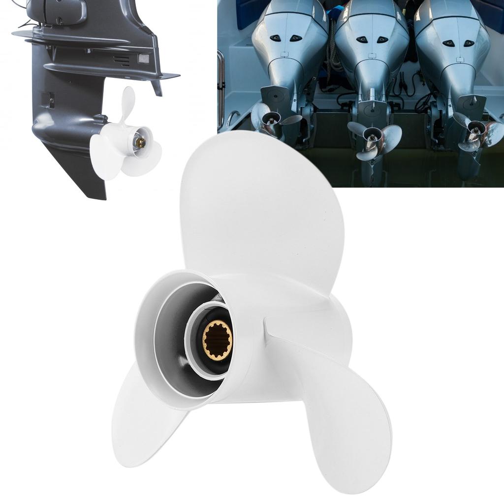 11x15in Outboard Propeller High Thrust 3 Blades 13 Tooth RH Replacement for Yamaha Outboard Engines 25‑60HP