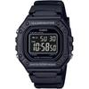 Casio W-218H Digital Watch Black Resin Band Unisex Modern Design Black White