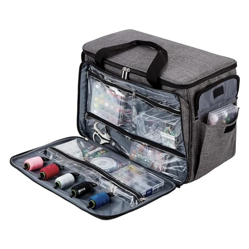 Universal Sewing Machine Carrying Case, Multi-Pocket Storage Bag With Shoulder Strap, Portable Tote For Standard Sewing Machines & Accessories